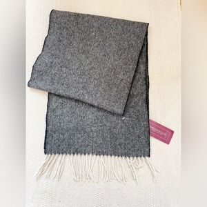 New Vintage John Hanly Lambswool Herringbone Scarf NWT